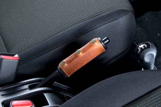 【ジムニー JA22W/JB64W/JB74W/JC74W】 サイドブレーキレバーグリップカバー エイジングレザー