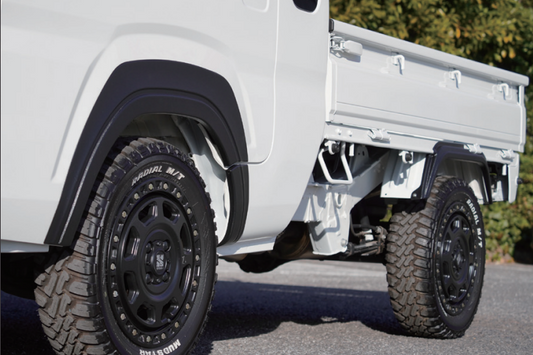 【ハイゼットトラック/ジャンボ S500P/S510P】 ワイドフェンダー9 タイプ2 塗装済 シボブラック ABS製 fusion